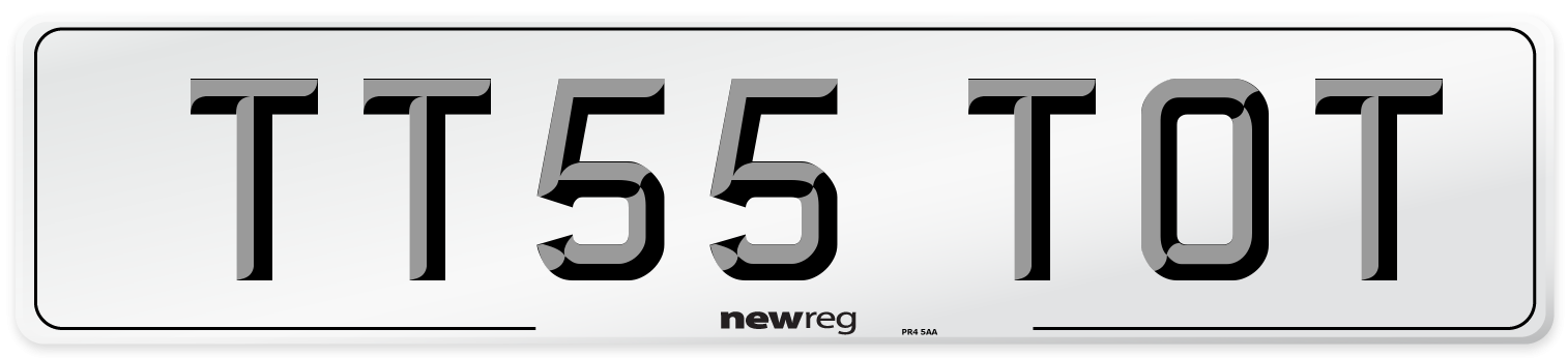 TT55 TOT Number Plate from New Reg